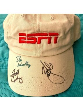 ESPN hat with 3 autographs Vintage